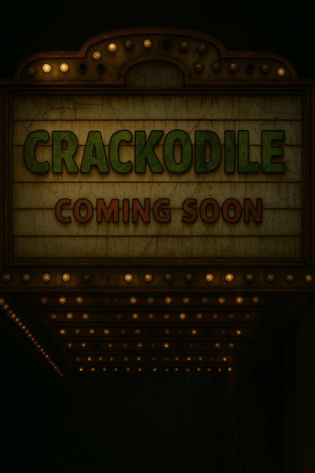 Vintage marquee for CRACKODILE — Coming Soon